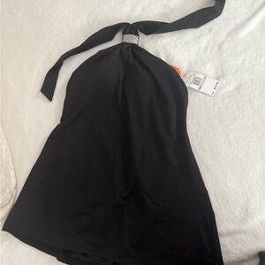 Michael Kors Black Backless Halter Dress